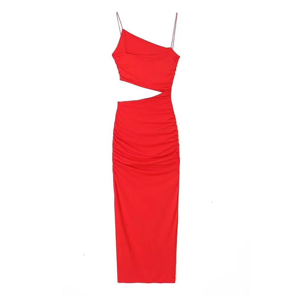 RUSHED BODYCON DRESS