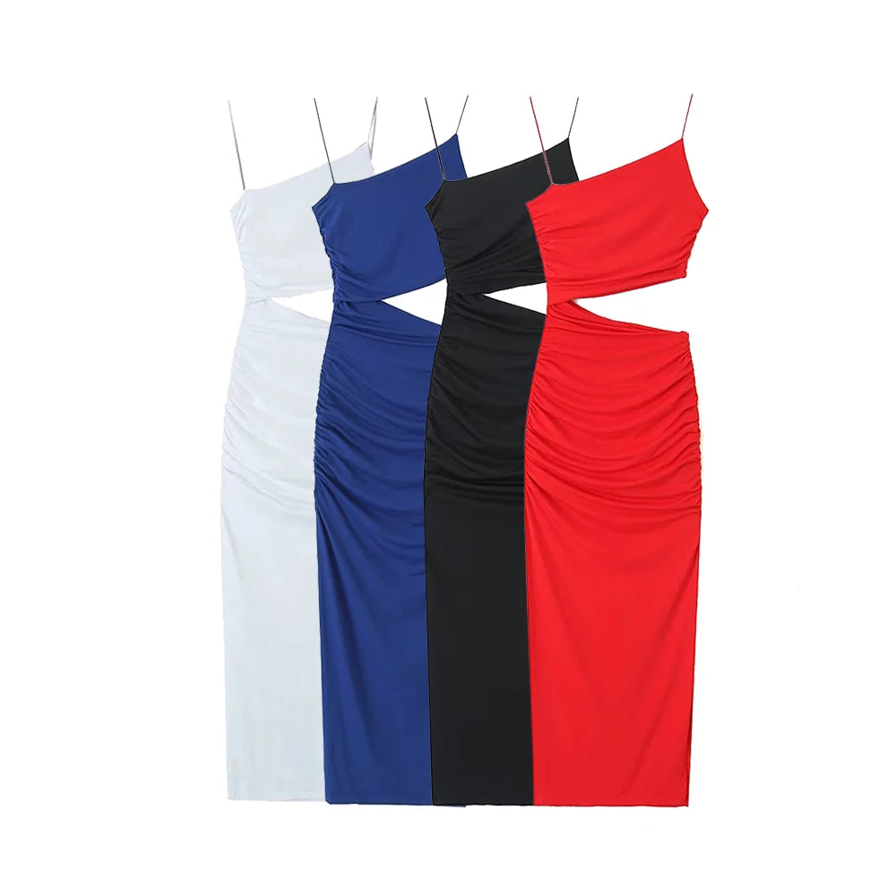 RUSHED BODYCON DRESS