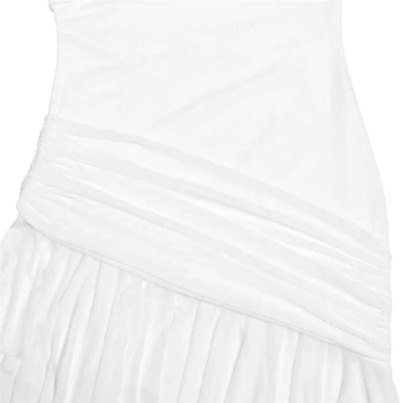 ASYMMETRICAL SHEER MINI DRESS