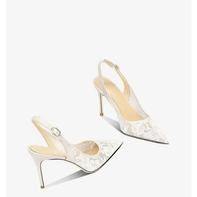 LACE SLING BACK HEEL