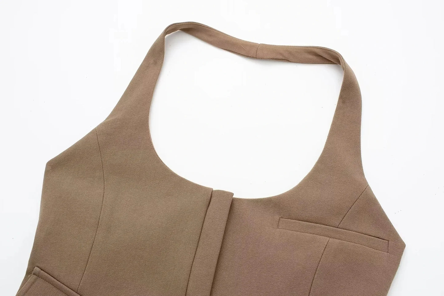 WOVEN HALTERNECK WAIST COAT