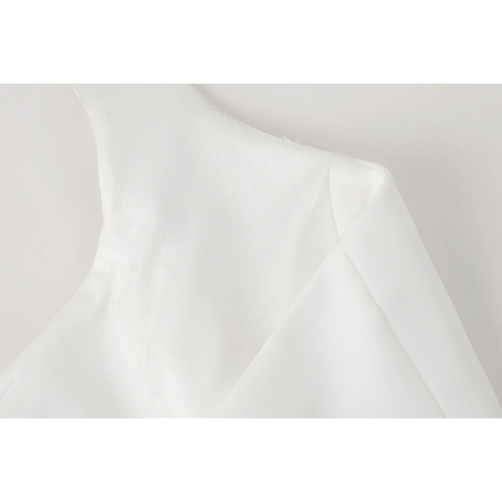 WOVEN HALTER-NECK TOP