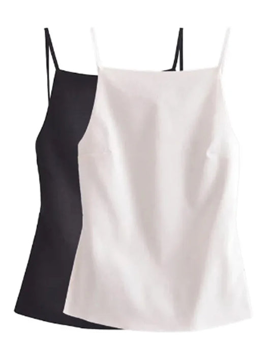 WOVEN BACKLESS TOP